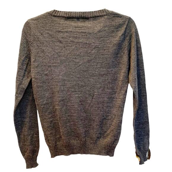 La Fee Maraboutee Charcoal Grey Wool Blend Knitted Owl Applique Sweater X Small - Picture 3 of 6